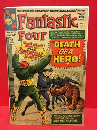 Fantastic Four 32 Marvel Comics 1964 Stan Lee Kirby Invisible Woman Dad’s Death