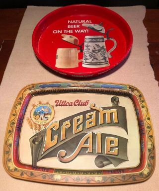 Vintage Utica Club Cream Ale And Schultz And Dooley Beer Trays 2 For 1