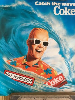 Vintage 1986 Max Headroom Coca Cola Advertising Poster & Mask