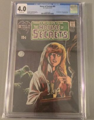 1971 House Of Secrets 92 Cgc 4.  0 1st Swamp Thing