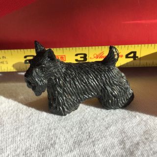 Adorable 2 " Miniature Scottish Terrier Scottie Dog Puppy Black Resin Figurine