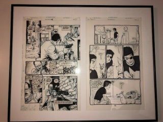 Preacher Comic Art Steve Dillon—2 Pages Framed,  Garth Ennis,  DC Vertigo 2