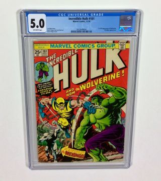 Hulk 181 Cgc 5.  0 Mega Key (1st Wolverine,  See My X - Men) 1974 Marvel
