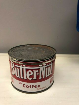 Vintage Butter Nut Coffee Tin Can Regular Grind 1 Kitchen Decor