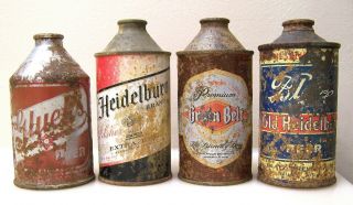 Glueks/heidelburg/blatz Old Heidelberg/grain Belt Strong - - 4 Cone Top Beer Cans