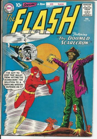 Dc Comics Silver Age The Flash Doomed Scarecrow 118 Fn,