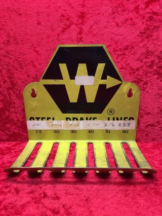 Vintage Weatherhead Brake Line Sign Display Rack 8” Wide Made In Canada