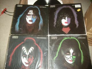 Set Of 4 Solo Lps Of Kiss Gene Simmons,  Paul Stanley,  Ace Frehley & Peter Criss