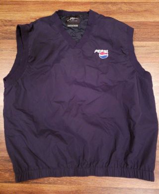 Pepsi Cola Blue Work Uniform Vest Jacket Mens Size Xl