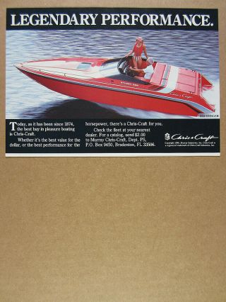 1986 Chris - Craft Stinger 222 Boat Color Photo Vintage Print Ad