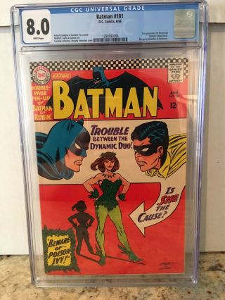 Batman 181 Cgc 8.  0 White Pages First Appearance Of Poison Ivy Movie
