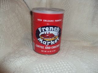 Vintage French Market Coffee Can Tin 1 Lb Full