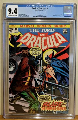 Tomb Of Dracula 10 Cgc 9.  4 - Ow/w Pages 1st App.  Of Blade Movie Coming