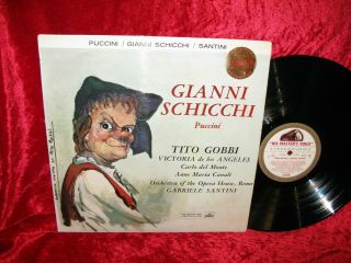 1959 Uk Exc,  Asd 295 Ed1 W/g Stereo Puccini Gianni Schicchi Gobbi De Los Angeles