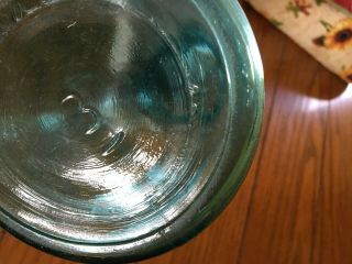 Vintage Ball Mason jar aqua blue Half gallon Fruit with wire bail and cap 1920 ' s 5