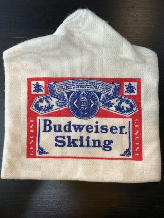 Vintage Ski Hat Budweiser Skiing Beer Winter Hat One Size Fits All Made In Usa