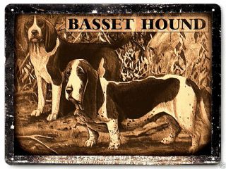 Basset Hound Dog Metal Sign Pet Kids Great Gift Vintage Style Wall Decor Art 319