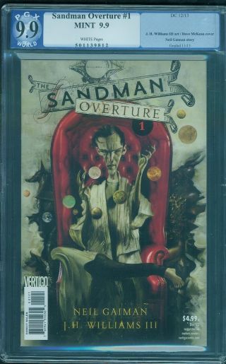 Sandman Overture 1 Pgx Cgc 9.  9 Top 1 Neil Gaiman Story Mckean No 9.  8