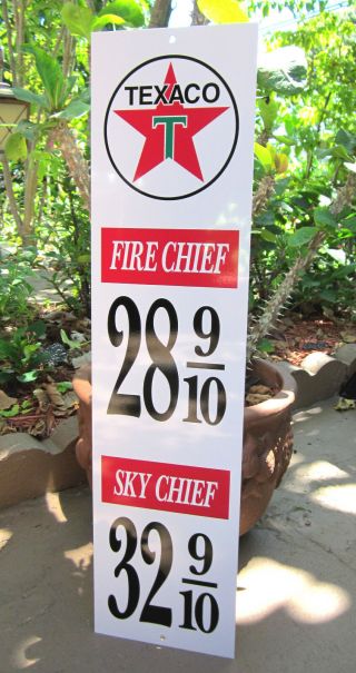 Texaco Gas Fire Chief Sky Chief Metal Vintage Style Gasoline Price Sign