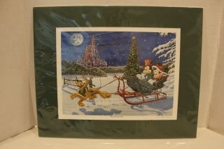 Disney " Winter Wonderland " Print/picture By David Doss With Mat