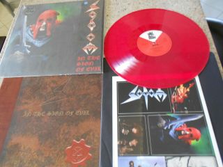 Sodom Lp In The Sign Of Evil Red Vinyl,  In Shrink,  Never Played.  Complete
