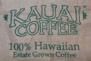 KAUAI COFFEE Kalaheo,  Hawaii 100 Hawaiian Estate Reserve BURLAP BAG 22x39 Sack 2