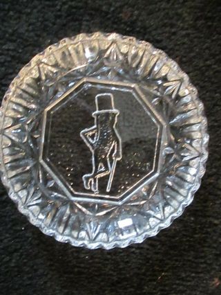 Vintage Planters Mr.  Peanut 5 1/4 " Clear Glass Collector Dish