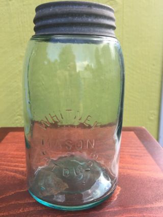 Rare Whitney Mason Pat.  1858 Quart Fruit Jar.
