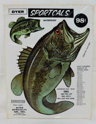 Nos Dyer Sportcals Die Cut Vinyl Waterproof Decal Sticker Largemouth Bass 12s6r