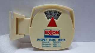 Vintage Morco Exxon Gasoline Bathroom Scale Type Dial Round Thermometer Sign