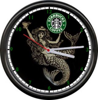 Starbucks Coffee Latte Espresso Shop Stand Old Mermaid Logo Sign Wall Clock