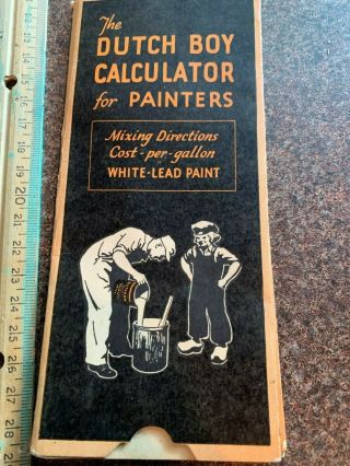 Vintage The Dutch Boy Calculator For Painters Cost Per Gallon White Lead Paint