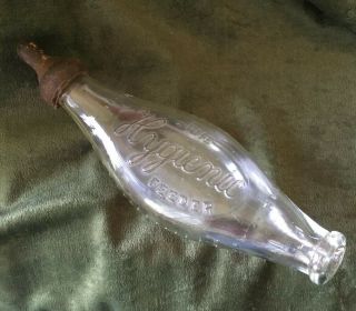 Antique The Hygienic Feeder,  Glass Banana Shape Baby Feeding Nursing Bottle