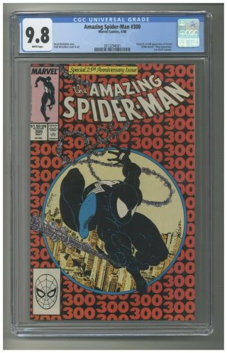 The Spider - Man 300 Cgc 9.  8 White Pages 1st Venom