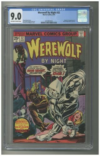 Werewolf By Night 32 Cgc 9.  0 Ow/wp 1st Moon Knight