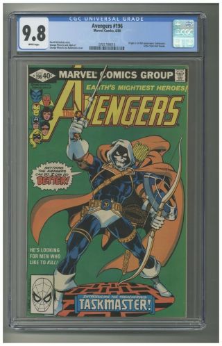 The Avengers 196 Cgc 9.  8 White Pages 1st Taskmaster