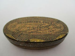 Vintage Oval Tin Litho Pill Box Brandreth 