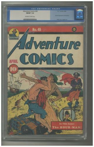 Adventure Comics 49 Cgc 7.  0 Ow/wp Old Label