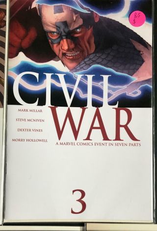 Civil War 1,  2,  3,  4,  5,  6,  7 Avg Grade VF,  /NM - Marvel Comics 2006 Complete Series 4