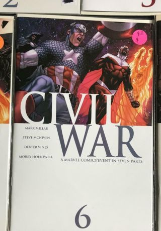 Civil War 1,  2,  3,  4,  5,  6,  7 Avg Grade VF,  /NM - Marvel Comics 2006 Complete Series 7
