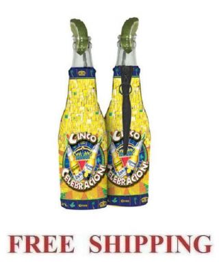 Corona Extra Light Cinco De Mayo 2 Beer Bottle Koozie Coolie Coolers Huggie