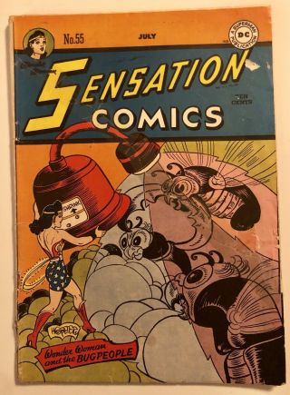 Sensation Comics 55 Wonder Woman Mr Terrific Wildcat Sargon Dc 1946