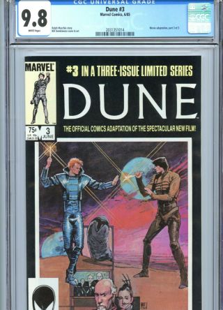 Dune 3 Cgc 9.  8 White Pages Movie Adaptation Marvel Comics 1985