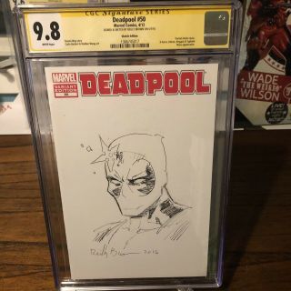 Deadpool 50 Cgc 9.  8 Ss Art Sketch Reilly Brown Mutants Marvel
