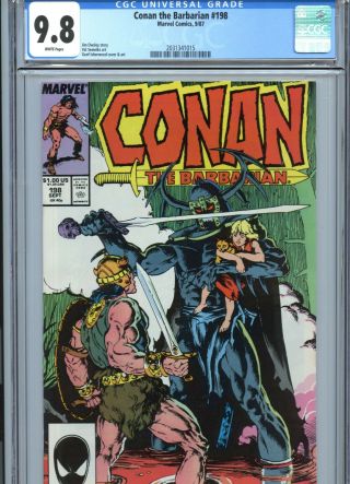 Conan The Barbarian 198 Cgc 9.  8 White Pages Marvel Comics 1987