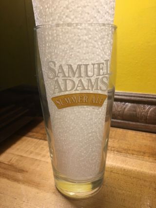 Rare Samuel Adams Summer Ale Beer 16oz Pint Glass Sam Boston Cup Craft Brewery