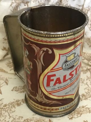 Vintage Falstaff Beer Can Tin Handle Mug St Louis Orleans