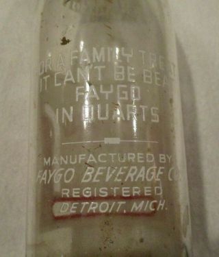 Rare Duraglas FAYGO 12 oz DETROIT MICHIGAN Glass Soda Pop Bottle 4