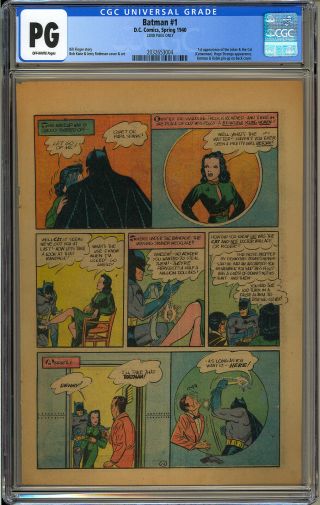 Batman 1 (page 22 Only) 1st App.  Catwoman Classic Golden Age Dc Comic Cgc 1940