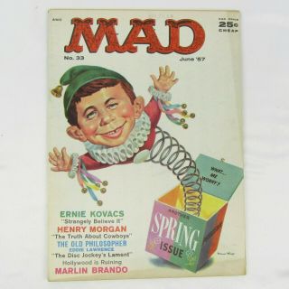 Mad 33 June 1957 Ec Mingo Cover Alfred E.  Neuman Spring Issue 4.  0 Vg